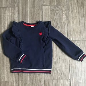 GUC Janie and Jack Navy Ruffle Sweatshirt